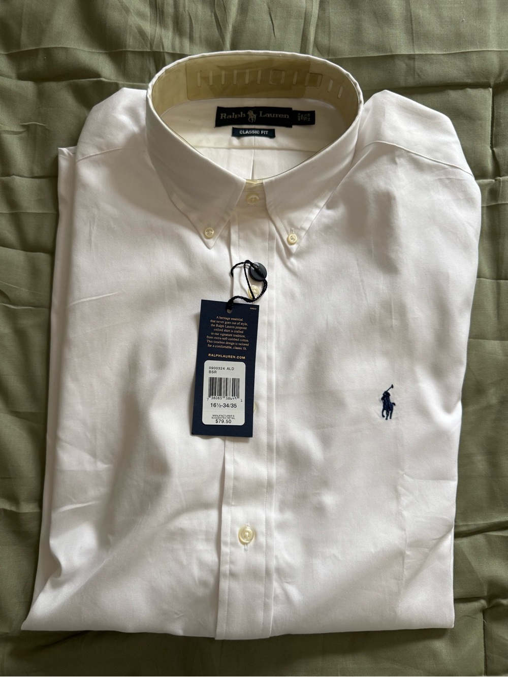 Polo by Ralph Lauren NWT White Button-Down Oxford Shirt 16 1/2 32/35 - Picture 2 of 4